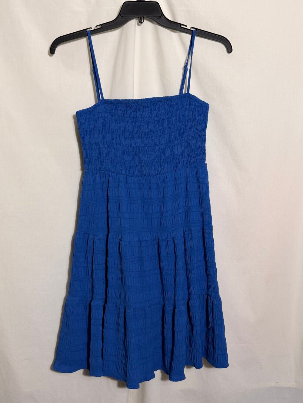 Blue Smocked Tiered Sundress Medium